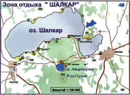 Карта озера  Челкар